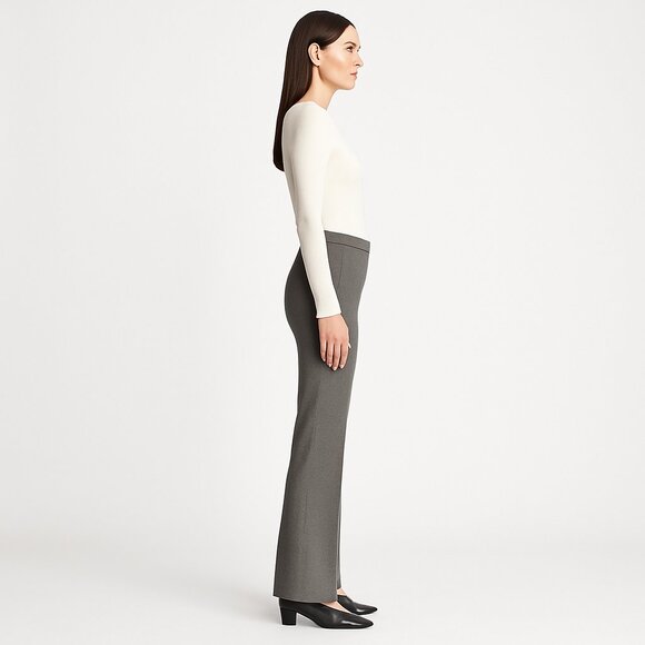 Theory Wool Blend Bootcut Pants Quiet Luxury Minimalist Tailored Gray Size 8 - Picture 5 of 17